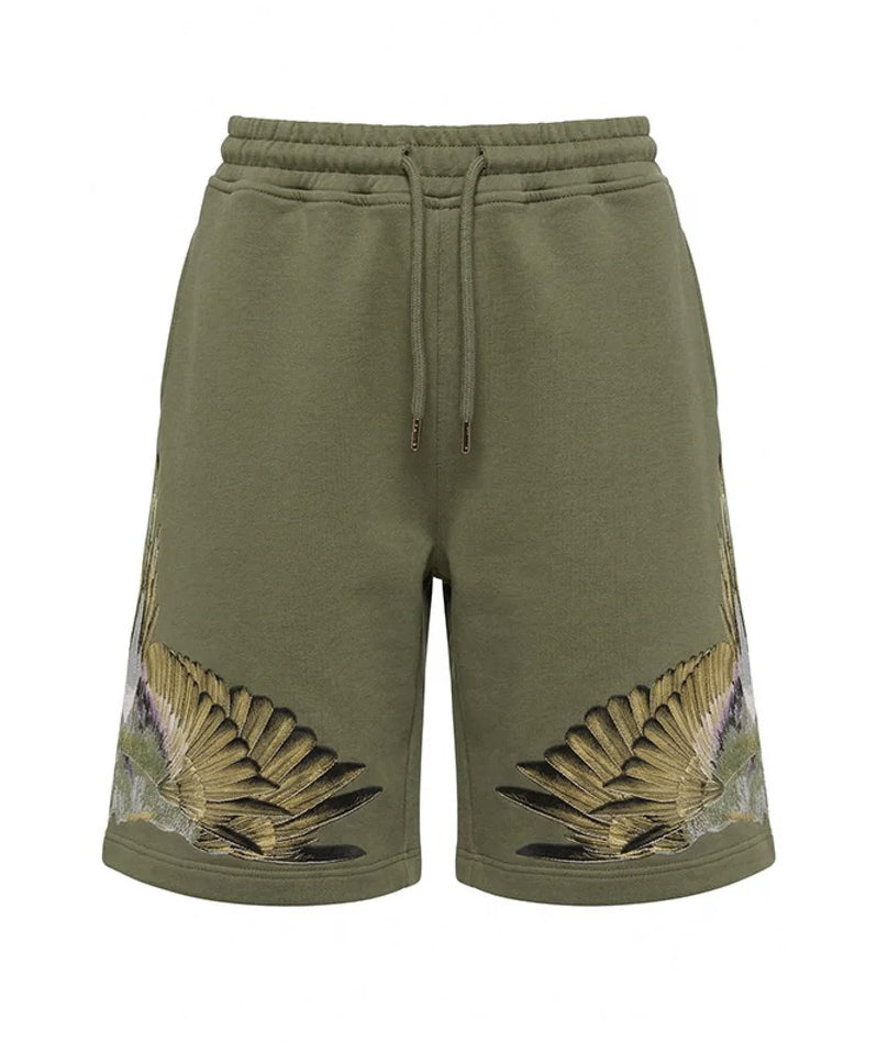 Marcelo Burlon County of Milan Kids Bermuda Verde Militare con Stampa per Bambini
