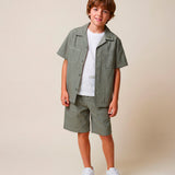 Diesel Kids Green/Grey Shirt with Pockets for Children