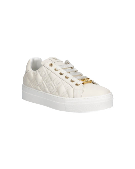 Elisabetta Franchi La Mia Bambina Sneakers Panna con Logo Geometrico per Bambine