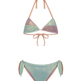 F**K Kids Costume Due Pezzi a Triangolo Multicolor per Bambine