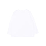 Moschino Kids Maglia Bianca a Maniche Lunghe con Stampa Teddy Bear e Logo per Neonati e Neonate