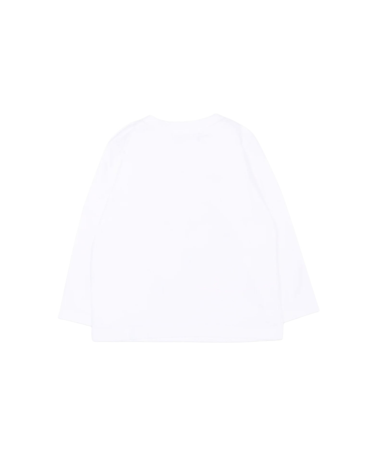 Moschino Kids Maglia Bianca a Maniche Lunghe con Stampa Teddy Bear e Logo per Neonati e Neonate