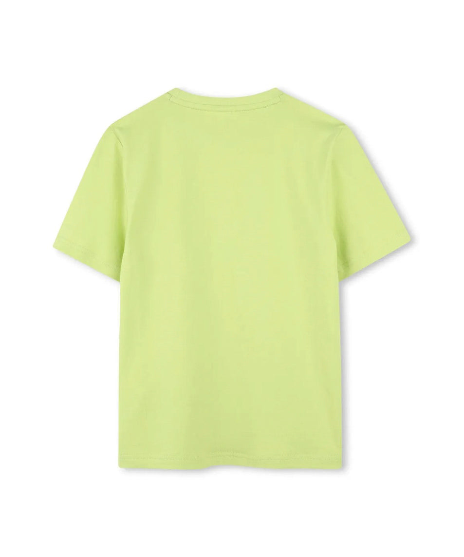 Boss Kids T-shirt Lime con Stampa per Bambini (RETRO)