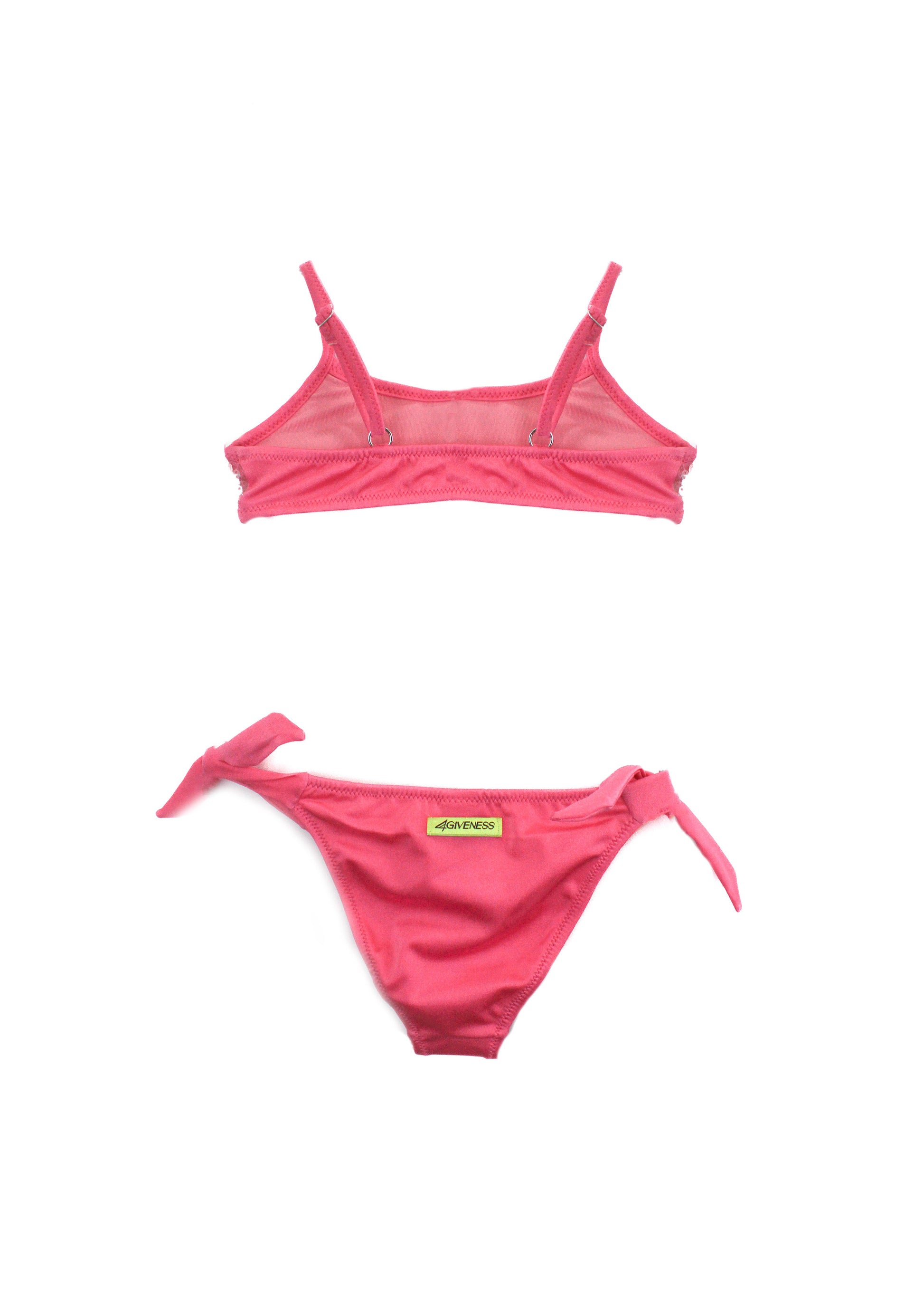 4Giveness Shine Glam Pink Bandeau Bikini Set for Girls