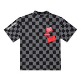 Sprayground Kids T-Shirt Grigia e Bianca con Toppe e Ricami Unisex