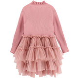 Angel's Face Abito Rosa a Costine con Tulle per Bambine (retro)