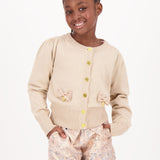 Angel's face Cardigan Beige con Fiocchi per Bambine (dettaglio)