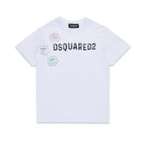 Dsquared2 Kids T-shirt Bianca con Stampa Logo per Bambini