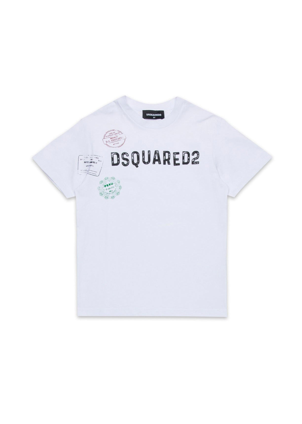 Dsquared2 Kids T-shirt Bianca con Stampa Logo per Bambini