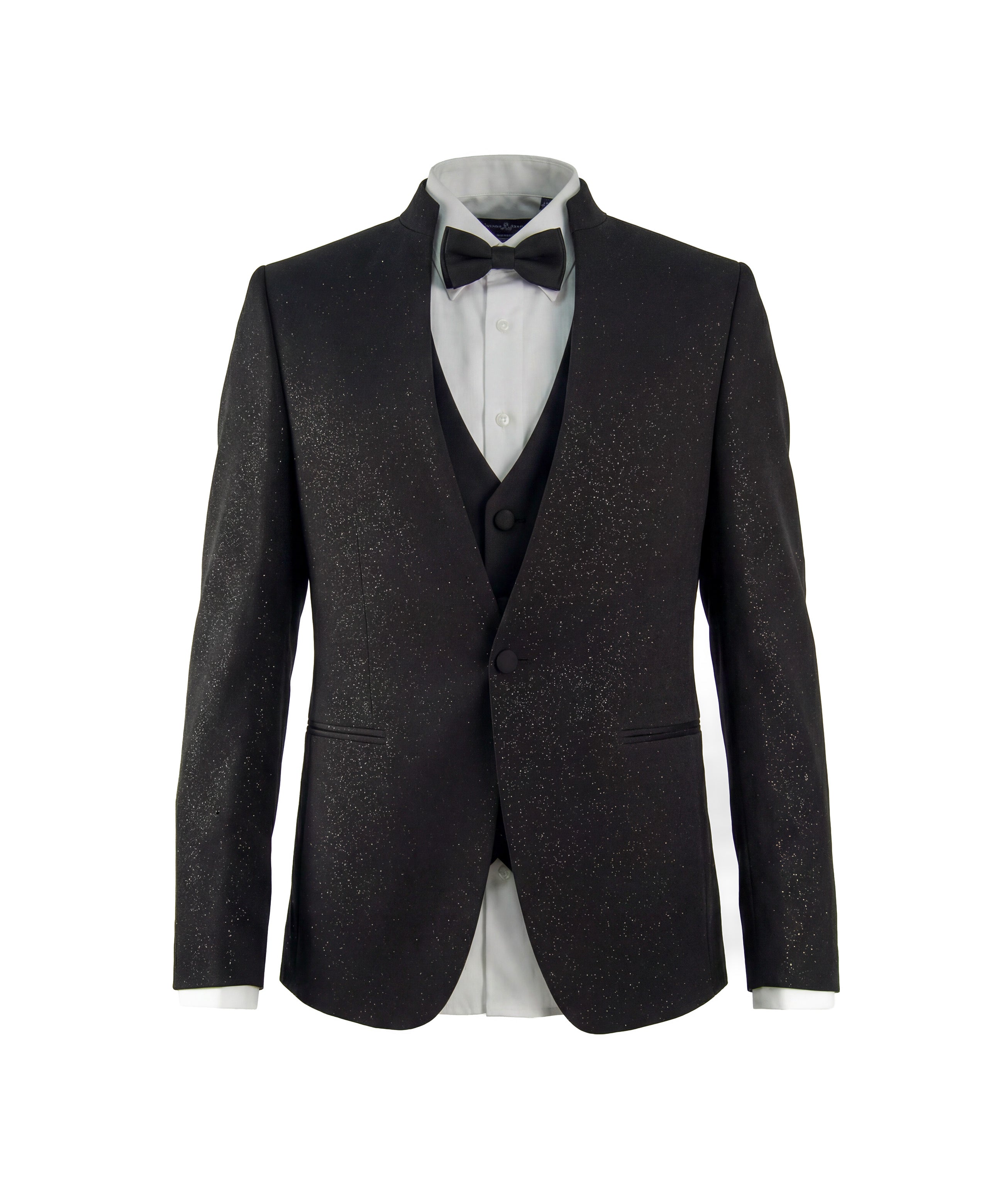 Alessandro Martinez Smoking Nero con Finitura Brillante per Bambini