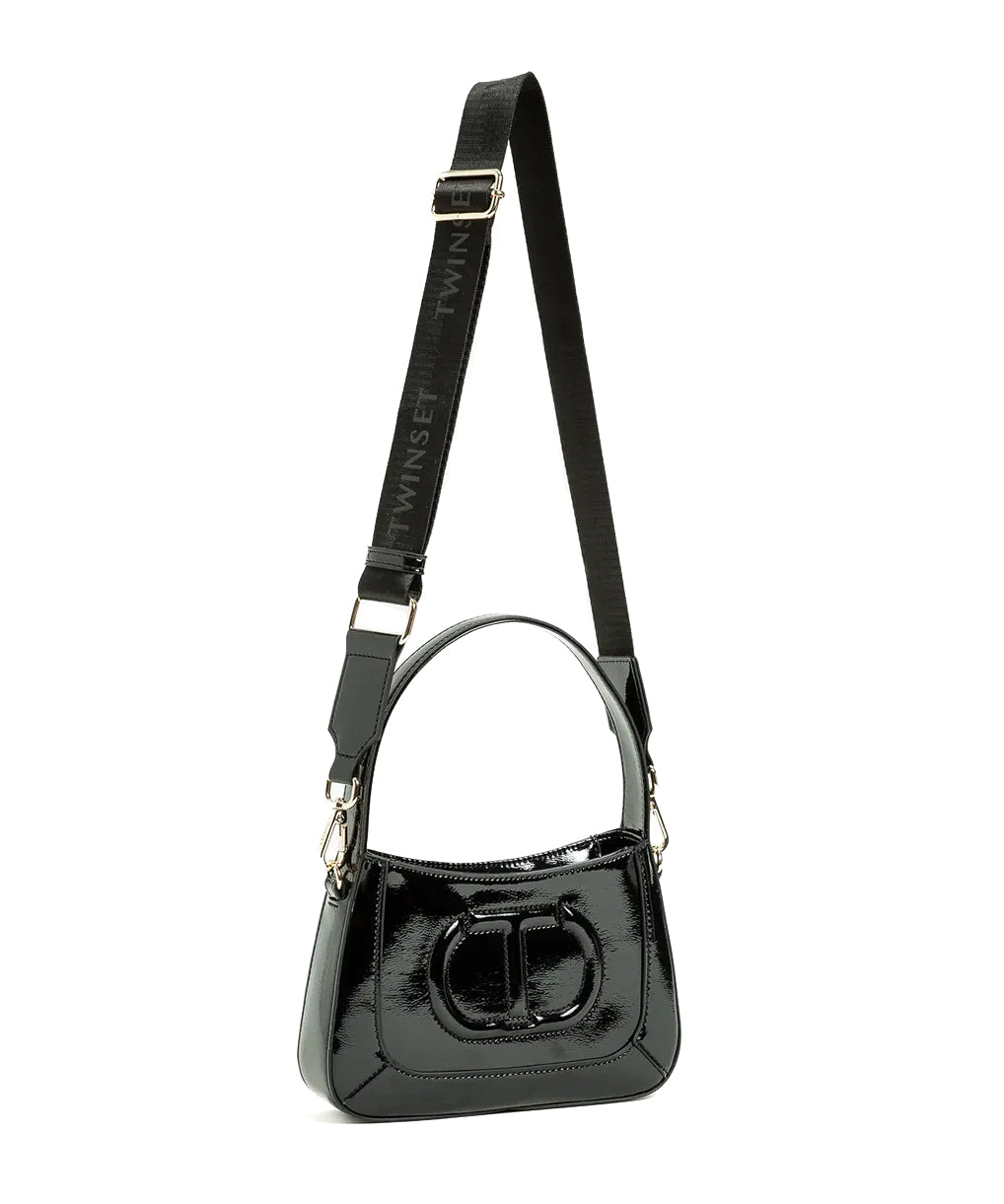 Twinset Kids Borsa Nera con Tracolla Rimovibile per Bambine