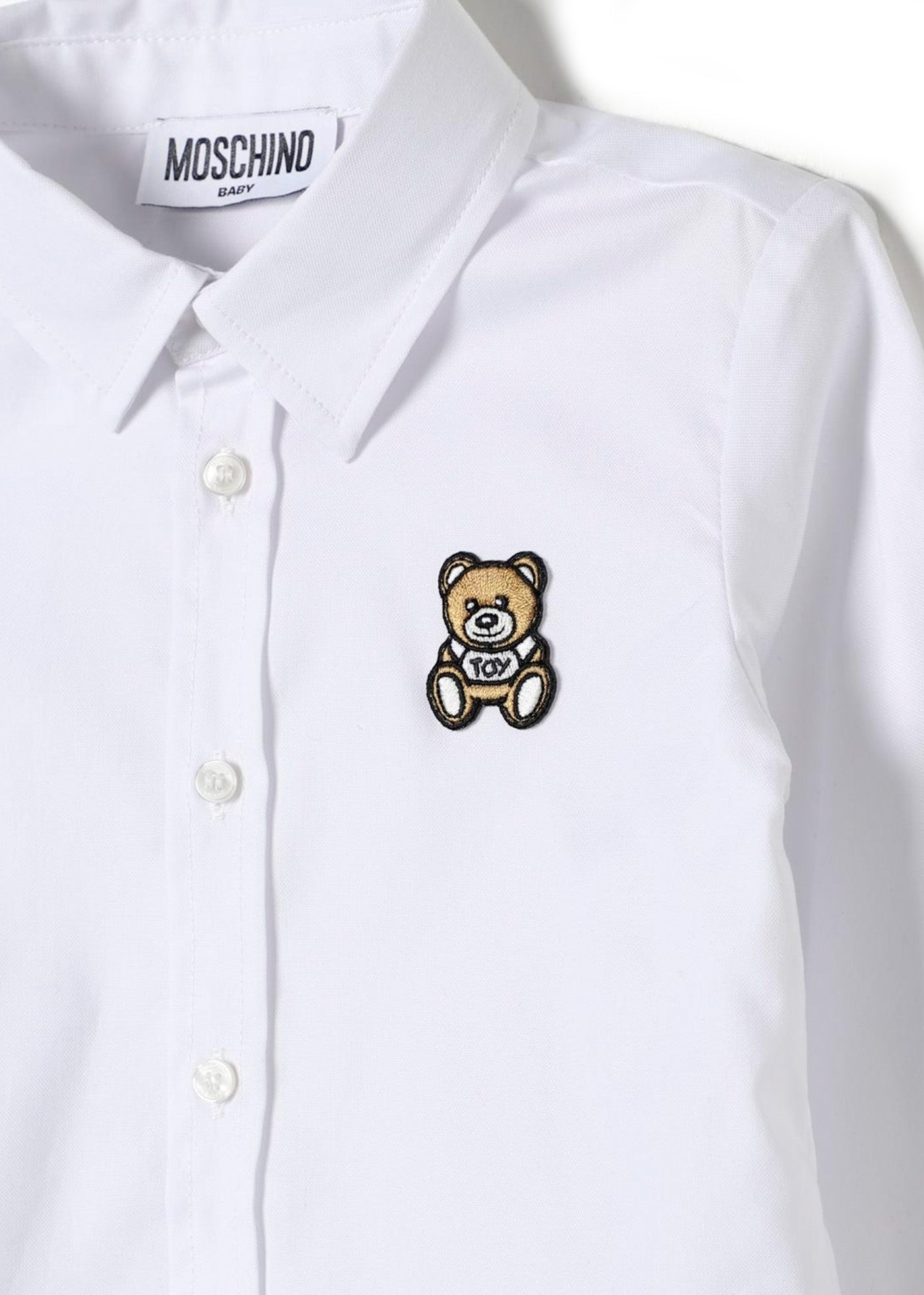 Moschino Kids White Shirt with Teddy Bear Logo