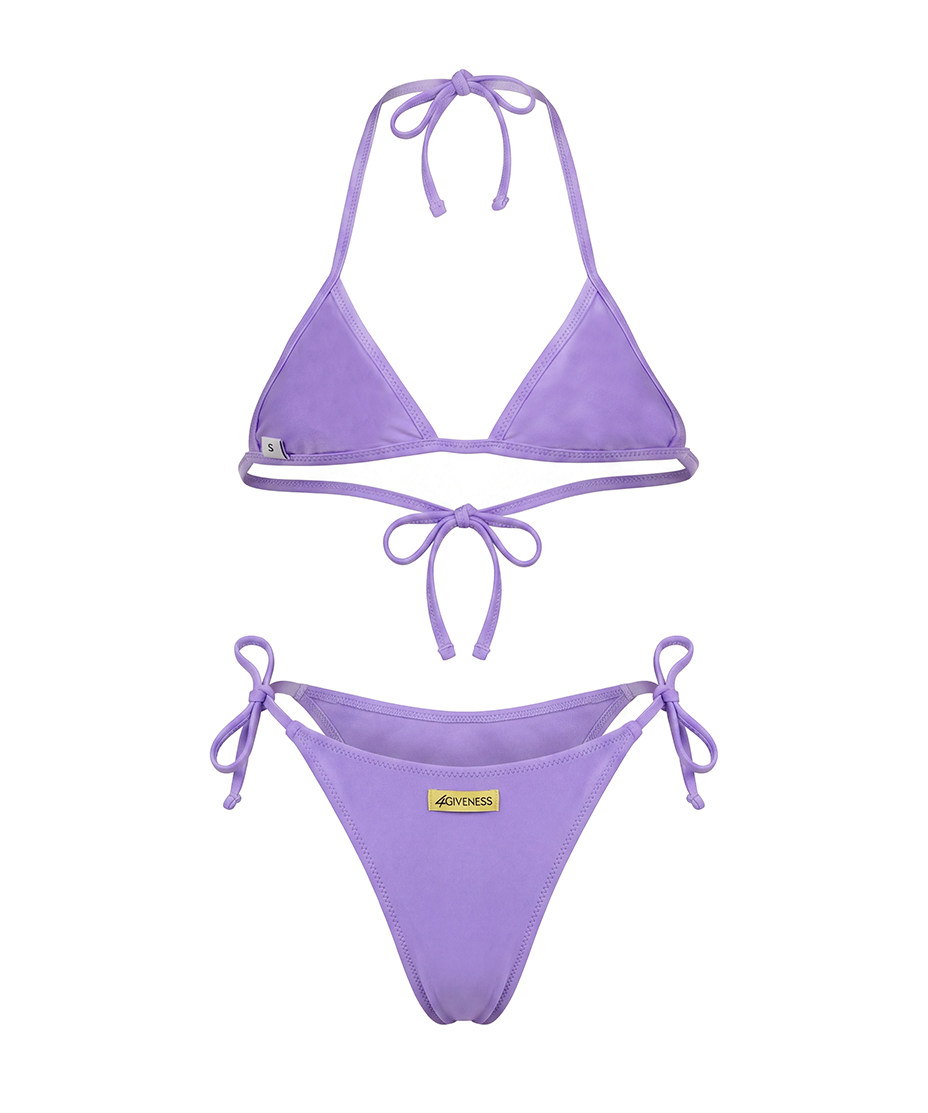 4giveness Kids Bikini Triangolo Lilla con Pailettes per Bambine