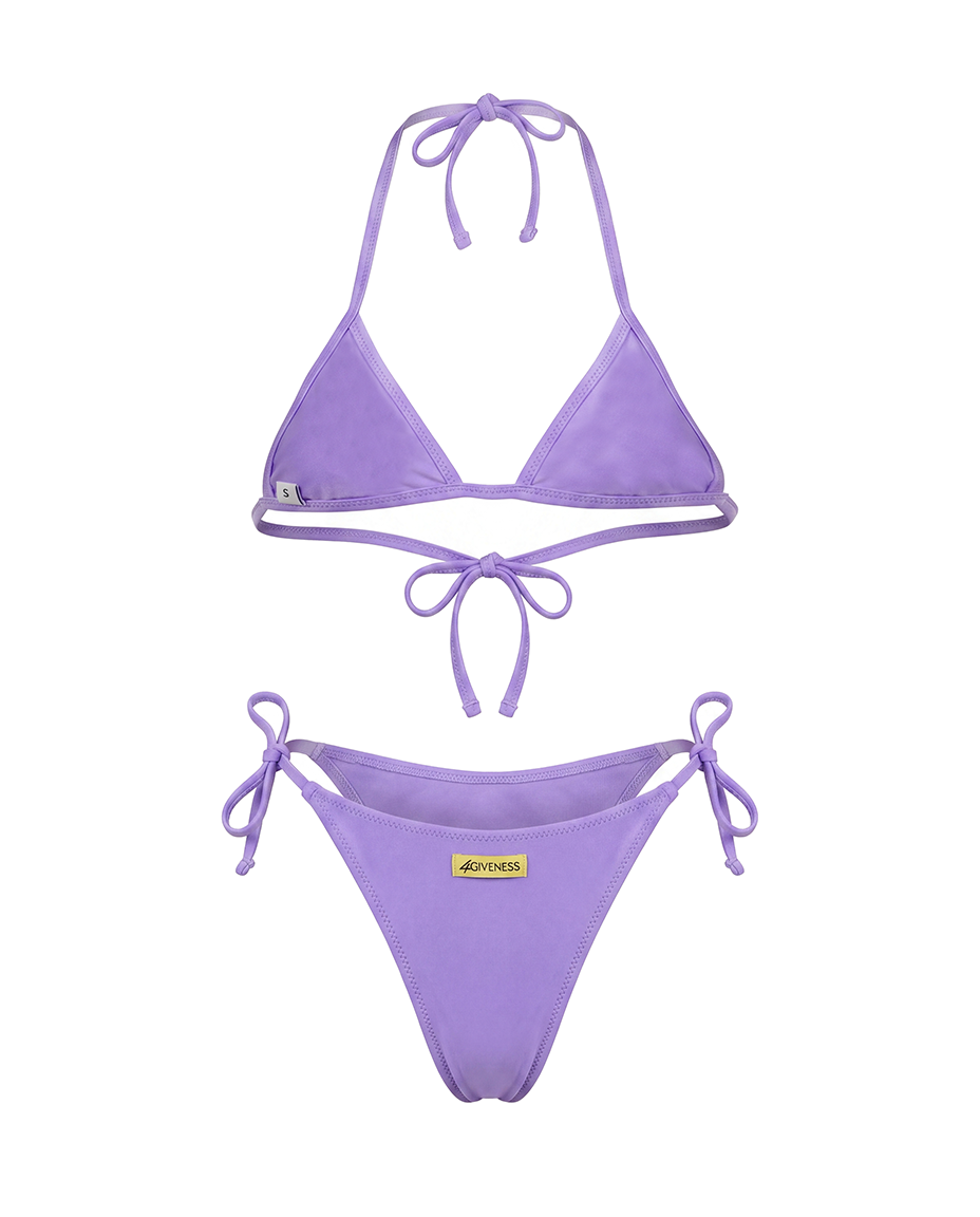 4giveness Kids Bikini Triangolo Lilla con Pailettes per Bambine