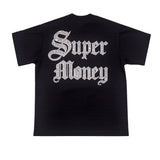 ArtSuperMoney T-Shirt Nero con Stampa con Strass per Bambini