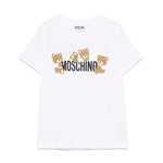 Moschino Kids T-Shirt Bianca con Stampa Teddy per Bambini