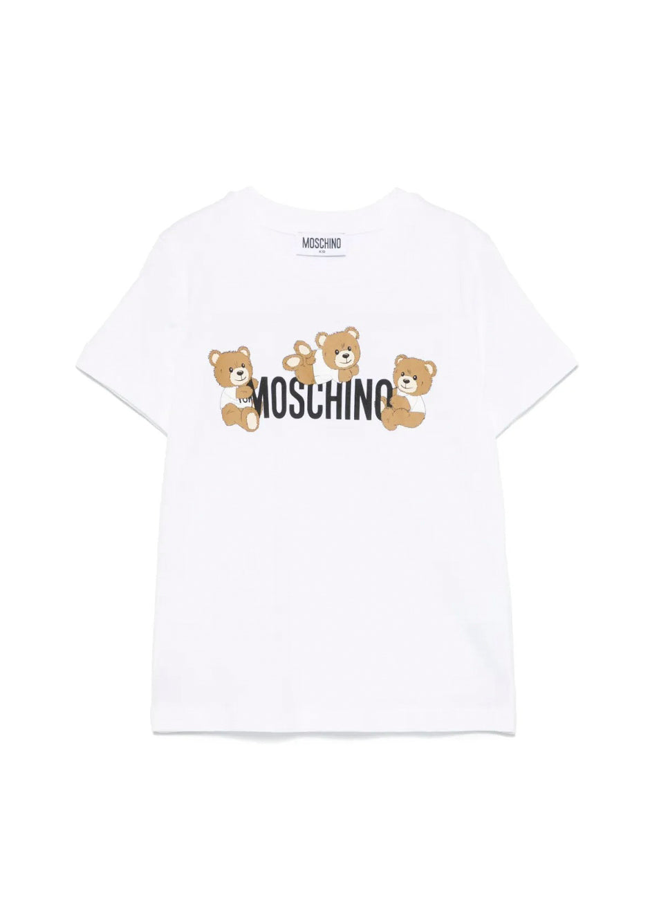 Moschino Kids T-Shirt Bianca con Stampa Teddy per Bambini