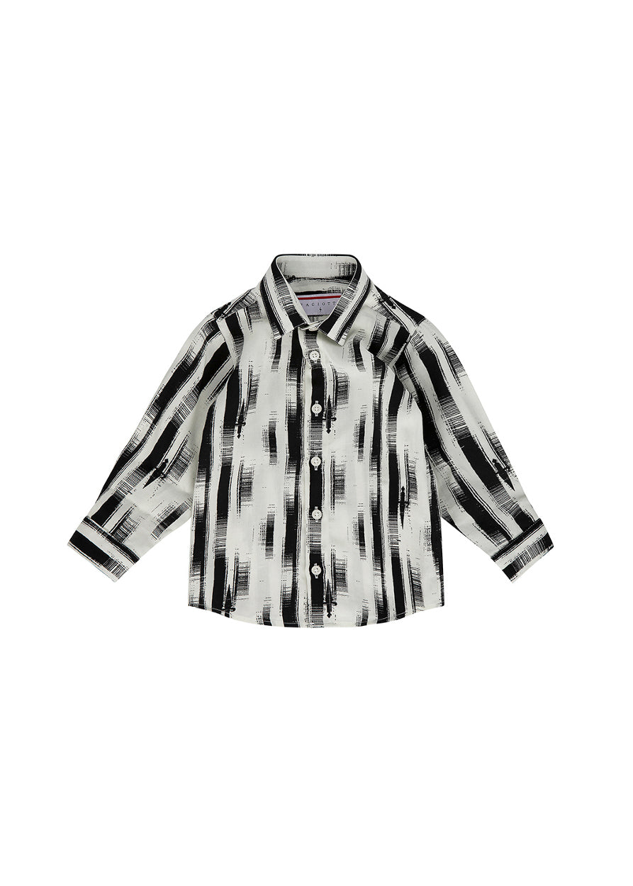 Cesare Paciotti Camicia Panna/Nero per Neonati