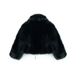 Yes London Kids Giacca Ecovolpe Nera  collo sciallato per Bambine