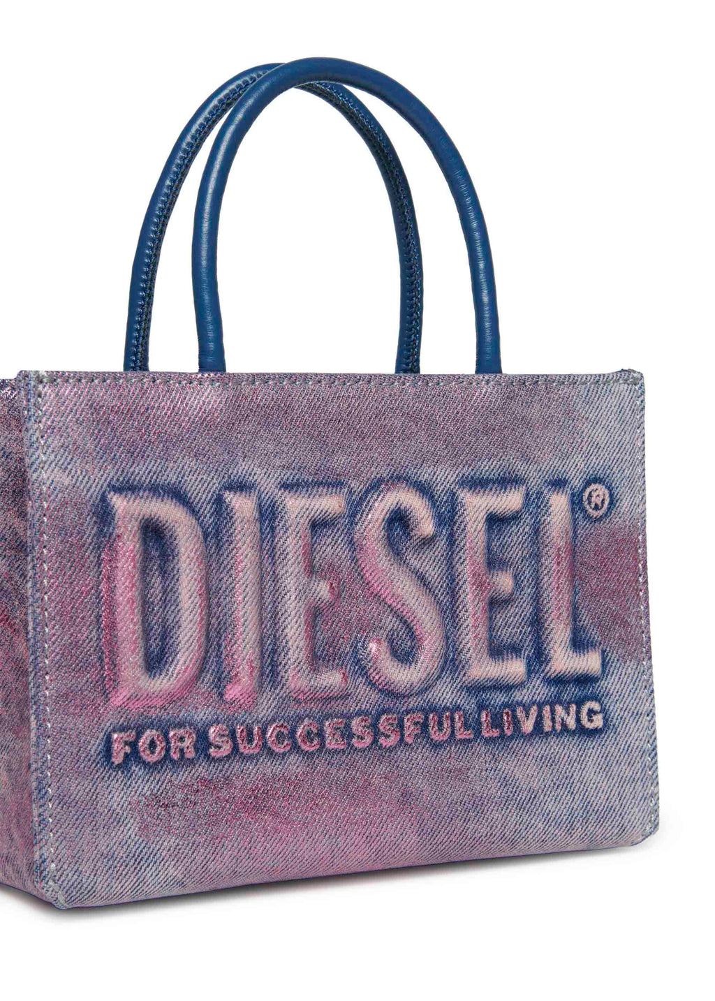 Diesel Kids Borsa Denim Rosa Mini 3D per Bambine