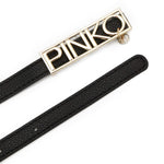 Pinko Kids Cintura Nera con Placca Logo Oro 