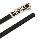 Pinko Kids Cintura Nera con Placca Logo Oro 