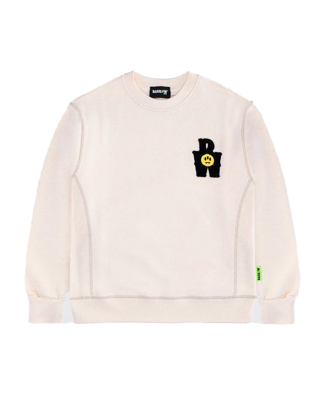Barrow Kids Felpa Girocollo Crema Stampa Retro per Bambini