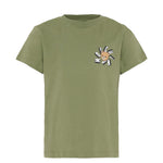 Moschino Kids T-Shirt Verde con Piccolo Logo Teddy Bear per Bambini