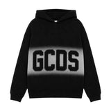 Gcds Kids Felpa con Cappuccio Nero con Banda Logata per Bambini