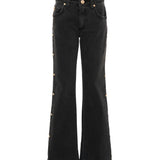 Roberto Cavalli Kids Pantalone in Denim Nero per Bambine