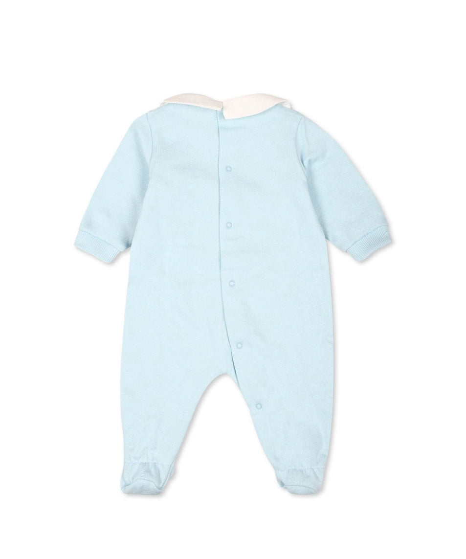 Moschino Kids Tutina Cielo con Stampa Logo Teddy Bear per Neonati(retro)