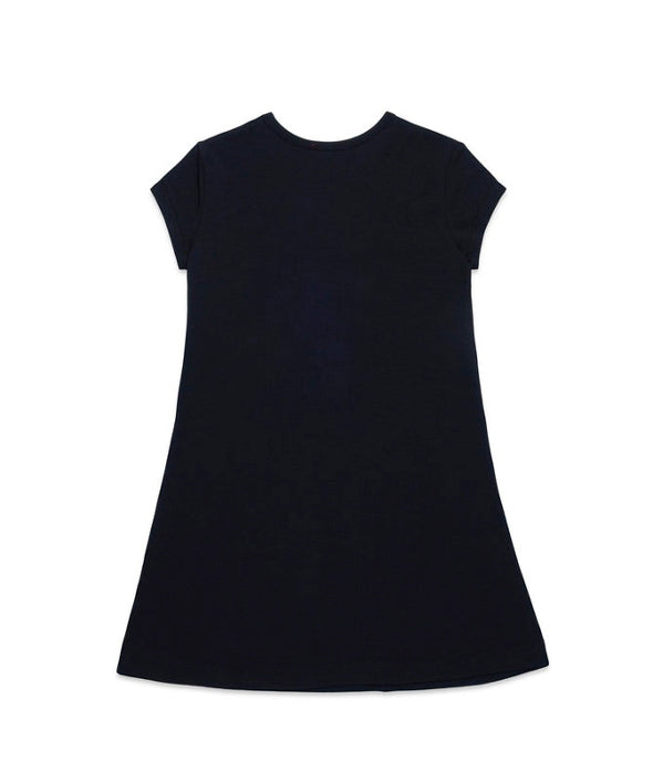 Diesel Kids Abito Nero con Logo Oval D per Bambine