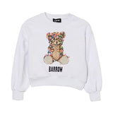 Barrow Kids Felpa Off-White con Stampa Teddy Multicolor per Bambine