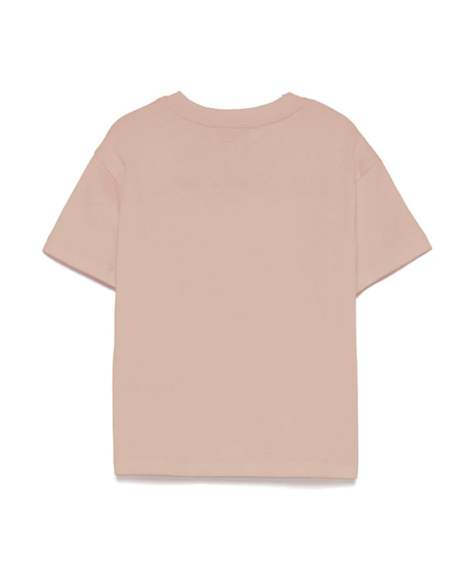 MSGM Kids T-shirt Beige con Logo Per Bambini