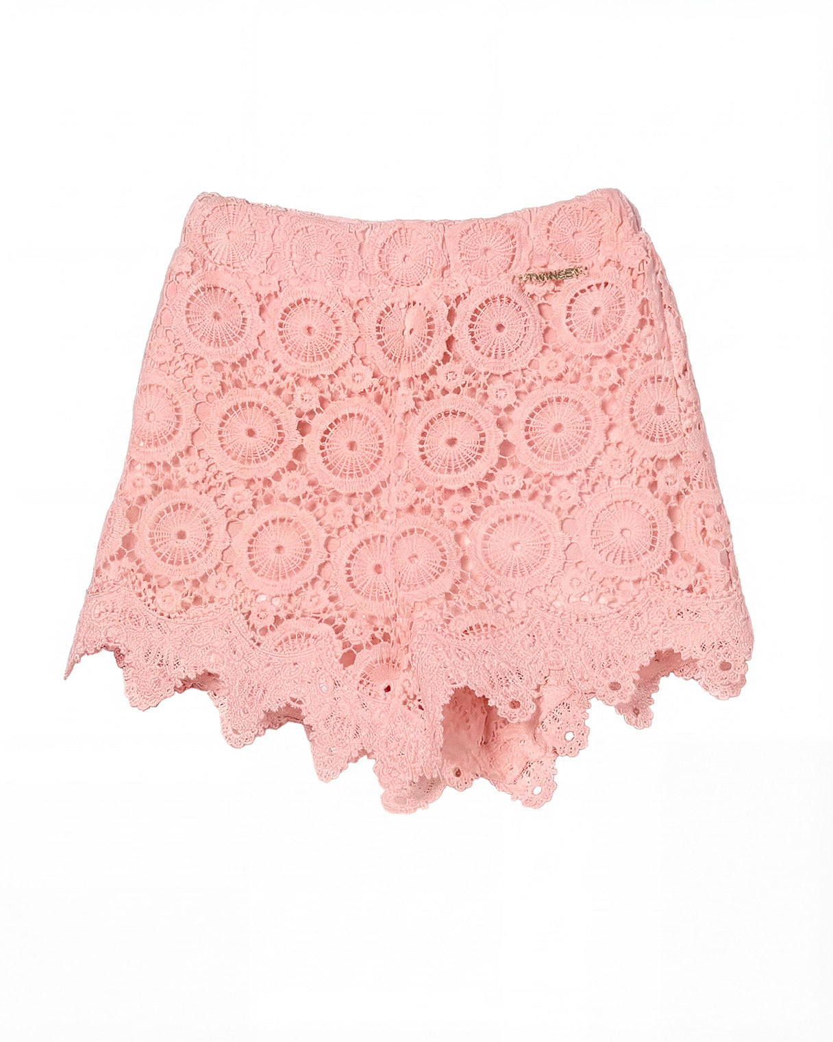 Twinset Kids Short in Pizzo Rosa per Neonate