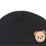 **Moschino Kids Cappellino Nero in Cotone con Stampa Teddy Bear e Logo Unisex per Neonati**