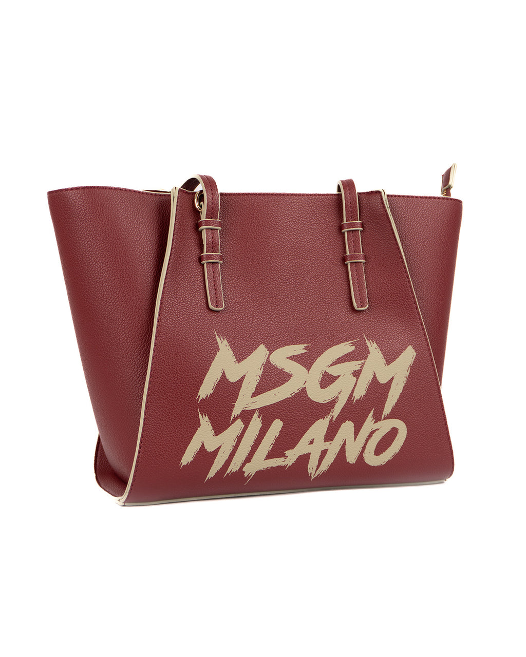 Msgm Kids Borsa Merlot con Maxi Logo a Contrasto per Bambine