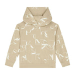 Calvin Klein Kids Felpa Beige con Cappuccio con Logo Monogram per Bambini
