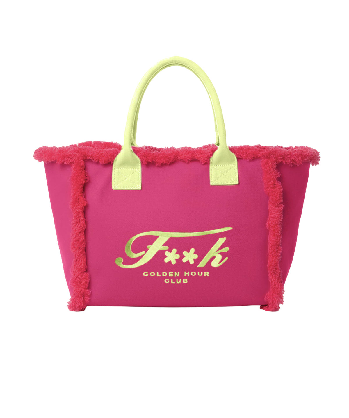 F**K Kids Maxi Borsa Fucsia e Lime con Logo per Bambine