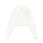 Elisabetta Franchi La Mia Bambina Camicia Panna con Ricamo Fiore per Bambine