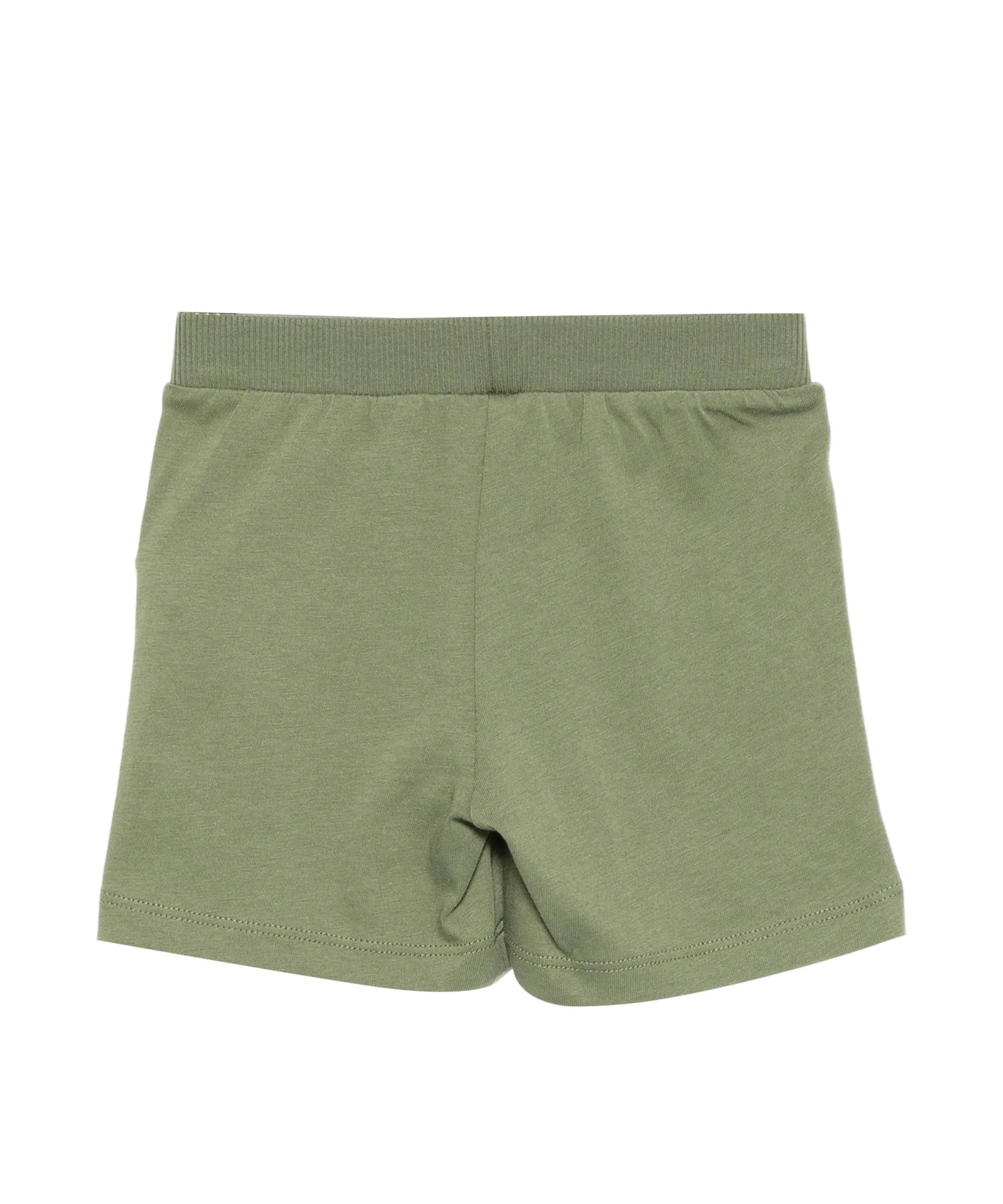 Moschino Kids Short Verde con Logo Teddy Bear per Neonati