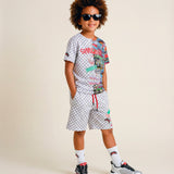Sprayground Kids Bermuda a Scacchi con Stampa per Bambini