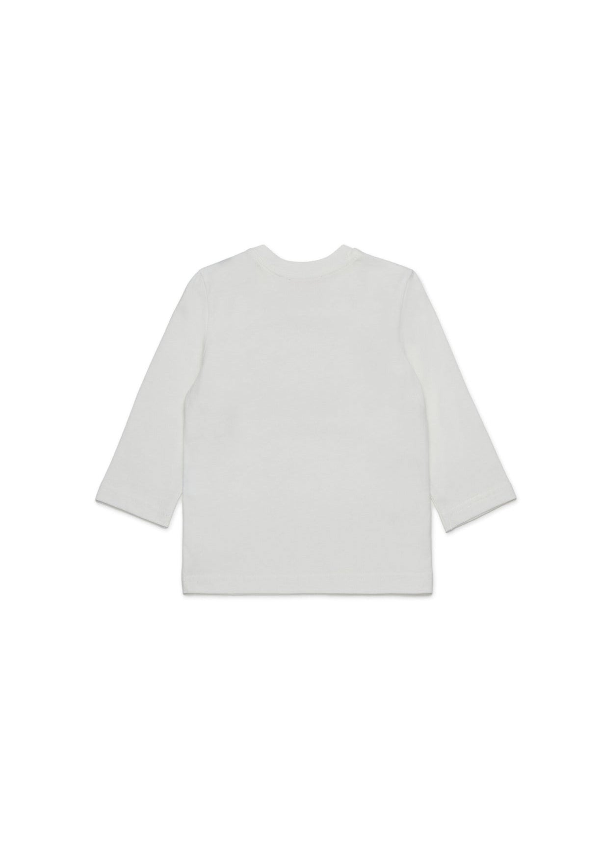 Diesel Kids T-Shirt Bianca Lunghe Maniche con Oval D per Neonate (retro)
