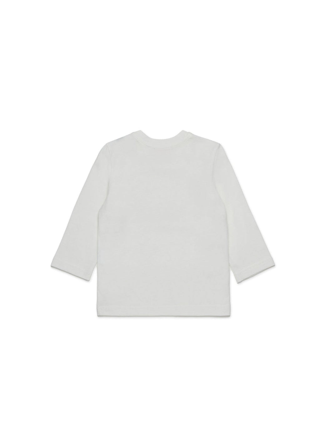 Diesel Kids T-Shirt Bianca Lunghe Maniche con Oval D per Neonate (retro)