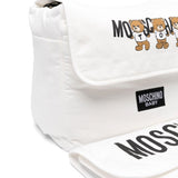 Moschino Kids Borsa Mamma Panna con Fasciatoio  con Logo Teddy Bear per Neonati