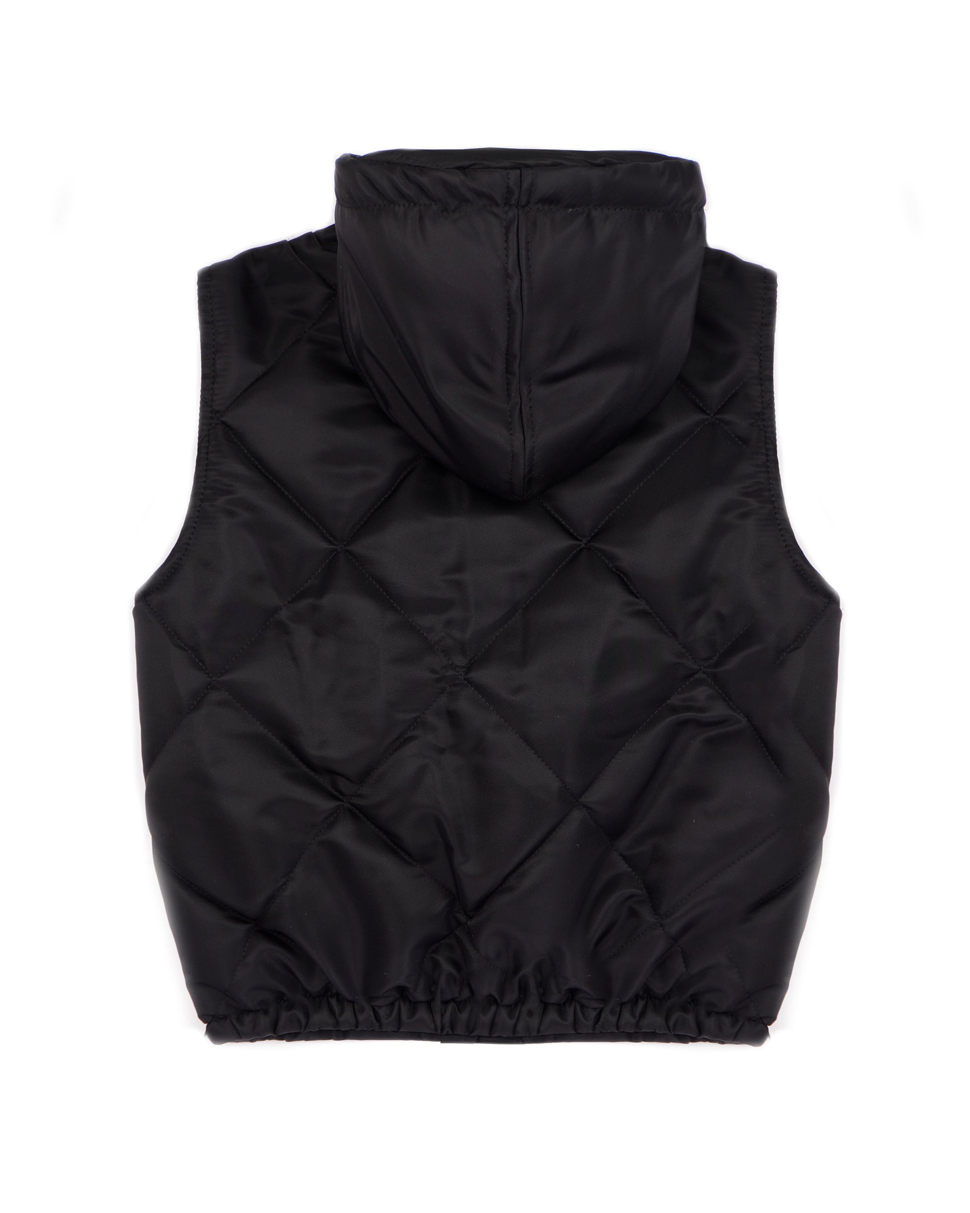 Yes London Kids Gilet Imbottito Nero con Cappuccio per Bambini