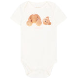 Palm Angels Kids Tripack Body Rosa Grigio e Cocco Stampa Teddy per Neonate