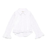 Twinset Kids White Macrame Lace Shirt for Girls