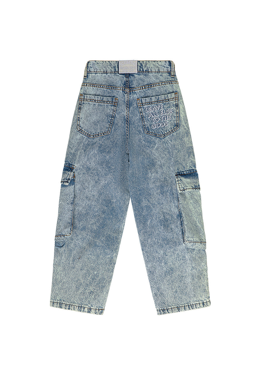 Iceberg Kids Jeans Denim con Tasconi per Bambine