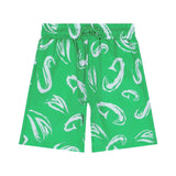 MSGM Kids Bermuda Verde con Stampa Astrattao